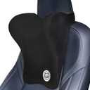 Car Neck Pillow for Driving Seat, Soft Memory Foam Headrest Pillow with Adjustable Strap and Removable Cover, Ergonomic Neck Support for Car, Office Chair, Gaming Chair  Black (Pack of 1)