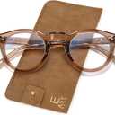 EASY READ Retro Round Blue Light Blocking Reading Glasses for Women,Anti UV Readers for Women with Spring Hinge