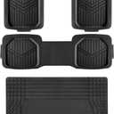 Amazon Basics 4-Piece Heavy Duty Anti-Slip PVC Floor Mats with Cargo Liner, Waterproof Trim To Fit Car Mats, Easy to Clean, Black