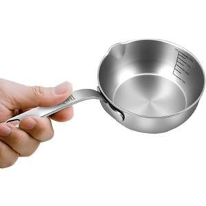 18/10 Stainless Steel Butter Warmer, 13.5 fl oz (400ml), Ideal for Heating Milk, Butter, Sauces, Baby Food, Coffee, Chocolate, Egg Pan, Compatible with Induction & Gas Stovetops