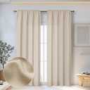 OWENIE Bob Linen Curtains 90 Inches Long 2 Panels Set for Living Room Bedroom, Light Filtering Faux Linen Textured Bedroom Curtains Drapes, Farmhouse Dual Rod Pocket, 40Wx90L Inch, Linen