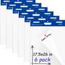 6 Pads/Pack White Super Sticky Easel Pad,17.5 in x 26 in 30 Sheets/Pad,Flip Chart Paper with Sticky Back,Great for Teachers and Students