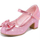 Princess Shoes High Heel Toddler Girls Dress Shoes Cute Bowknot Sparkle Mary Jane Flower Girls Wedding Birthday Party Prom for Little Big Kids 12