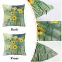 Buxainnsg Dreamly Spring Throw Pillow Covers 18x18 in Green and Yellow Floral Throw Pillow Covers 18x18 Set of 2 Rustic Flower Pillows Cover Farmhouse Sunflower Daisy Wildflower Pillows Cover Decor