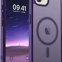 SUPFINE Magnetic for iPhone 16e Case 2025 (Compatible with MagSafe)(Military Grade Drop Protection) Slim Translucent Matte Shockproof with Anti-Fingerprint Phone Case,Dark Purple