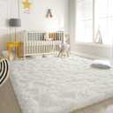 BENRON Soft Area Rugs for Living Room Bedroom Washable, Fluffy Rugs for Kids Children Girls Boys Room Decor, 3x5 Throw Rug for Nursery Kitchen Dining Table, Indoor Floor Carpets, Cream White
