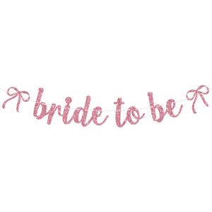 2 x Bride to Be Banner, Bowknot Bachelorette Sign, Bow Coquette Theme Bridal Shower Engagement Wedding Party Decorations