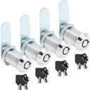 Uenhoy 4 Pack Tubular Cam Lock 1-1/8 Inch Cabinet Cam Lock Set for Tool Box, File Cabinet, Mail Box, Vending Machine, ATM, Keyed Different