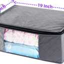 Storage Clothes Bins Closet Bags - 35L Containers Organizer Boxes Clothing Bin Organization for Organizing Blanket Pillow Sheet Sweater, Foldable Fabric Bedroom Small Storage Totes With Lids Zipper