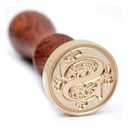 Medieval Initial Alphabet Sealing Wax Stamps, Brass Head Wooden Handle, for Thanksgiving Card/Envelope/Gift Wrap/Wedding Engagement Party Invitation - Letter S