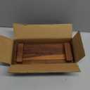 Walnut Wood Pedestal Stand, Wood Riser for Kitchen Counter Farmhouse Decor, Rectangle Wooden Display Tray for Bathroom Home Kitchen (Small, 9 x 3.9 x1.57Inch)