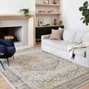 Loloi Teagan Collection TEA-01 Natural/Lt. Grey 3'-4" x 5'-7" Accent Rug, Large, Soft Neutral Rug, High-Traffic for Living Room, Bedroom, Home Office, Dining Area