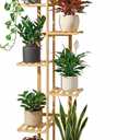 ROSSNY 48 Inch Talll Plant Stand Indoor, 6 Tier 7 Potted Bamboo Plant Stands for Indoor Plants, Corner Plant Stand, Plant Shelf For Indoor, Tiered Plant Stands, Indoor Plant Holder, Natural