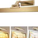 Afyuol Picture Lights for Wall, Brass Battery Operated Picture Light 16in Art Light CCT Dimmable Recharging Battery Wall Light with Remote Control for Living Room Gallery