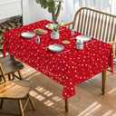 Horaldaily 4th of July Tablecloth 60x84 Inch, Patriotic Star American Independence Day Memorial Day Table Cover for Party Picnic Dinner Decor