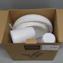 24 Pcs Dinnerware Set- Dinner Plates Set- Picnic & Camping- Unbreakable & Reusable- Includes 4x 9in, 4x 8in Plates, 4x 6in Bowls, 4 Cups, 4 Stainless Steel Forks and Spoons- Kitchen, Dorm, Office (White)