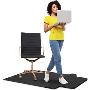 Office Chair Mat with Anti-Fatigue Cushioned Footrest 2-in-1 Standing Desk Mat for Hardwood Floors Dual-Zone Design for Standing Comfort and Smooth Chair Rolling (54 36)