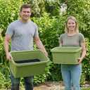 3 Pcs Large Rectangular Planter Boxes Outdoor, Green, 20 Inches