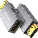 HDMI to Displayport Adapter [2 Pack], 4k@60Hz HDMI to Displayport Converter, Aluminium HDMI Male to DP Female Adapter Compatible with PC, Graphics Card, Laptop and More, 1.96 inch, Grey