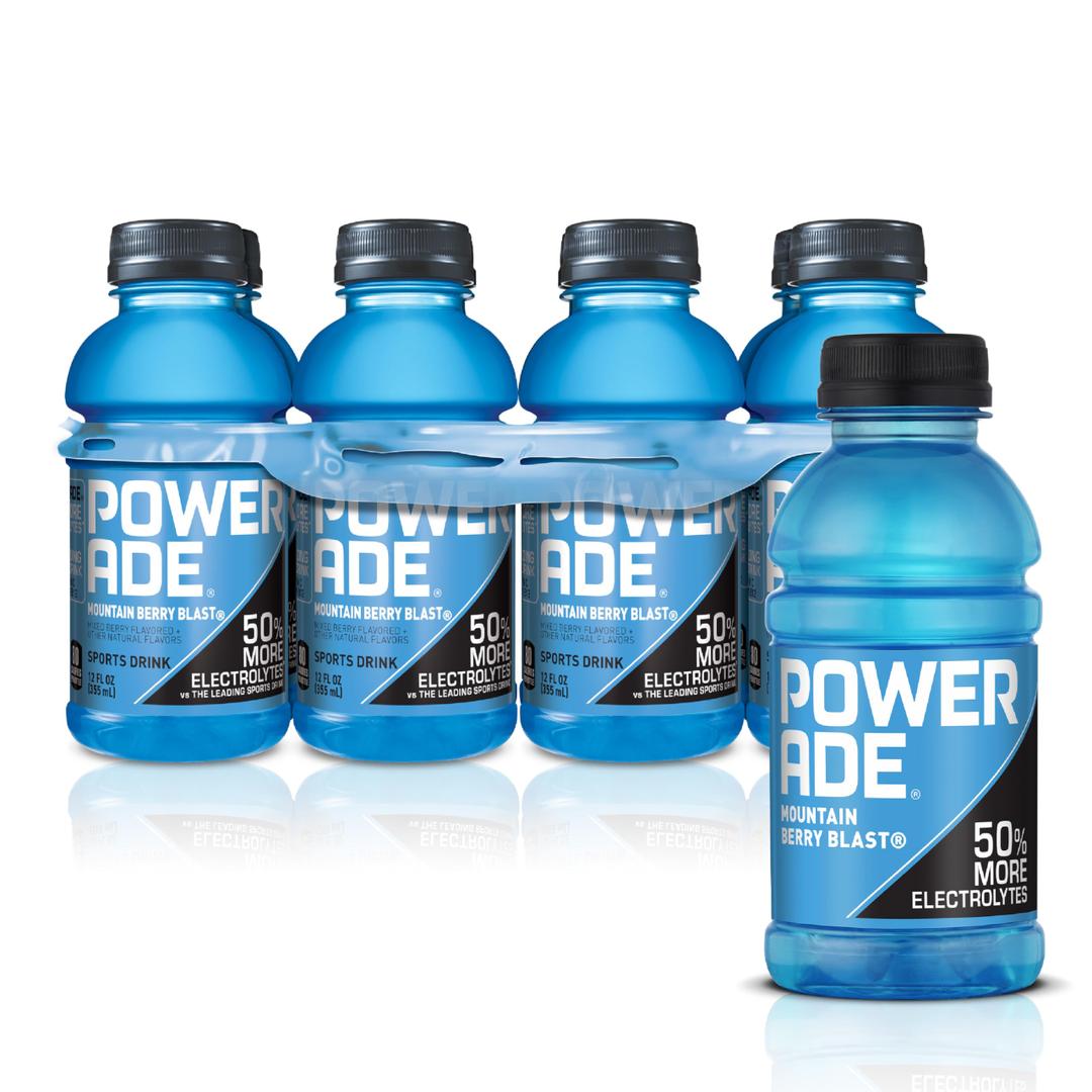 POWERADE Electrolyte Enhanced Zero Sugar Mixed Berry Sports Drink, 20 Ounce (Pack of 24) (EXP 09/09/26)