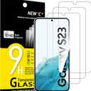 NEW'C 3 Pack Designed for Samsung Galaxy S23 Screen Protector Tempered Glass, Anti Scratch, Bubble Free, Ultra Resistant (Transparent)