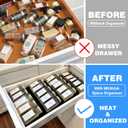 MIUKAA Black Spice Drawer Organizer, 2 Tier- 4 Pack Acrylic Drawer Seasoning Organizer, Expandable From 9'' to 18''Kitchen Spice Rack Tray for Drawer/Countertop (Jars not included)