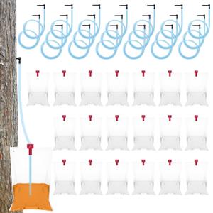 20 Sets Maple Syrup Tapping Kit Include 20 Maple Tree Taps Spiles 20 Pcs 35" Maple Syrup Tubes 20 Pcs 8L Maple Syrup Sap Clear Bags for Maple Birch Trees Collection (20)