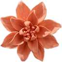 AMERRY Ceramic Flower Wall Art, Artificial 3D Flower Wall Art, Handmade 3D Wall Art Hanging Sculpture, Porcelain Flower Wall Decoration for Home Office Decor (Orange,Magnolia,3.54")