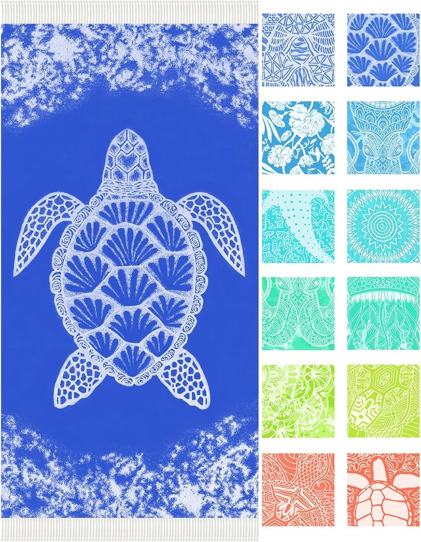 Vikumond Thin Turkish Beach Towel Lightweight Soft Cotton Extra Sand Free Sandproof Absorbent Quick Dry Towels Cloud Bath Pool Travel Compact Essentials Accessories for Adult Gifts, XL (79x36 In,200x90 Cm)