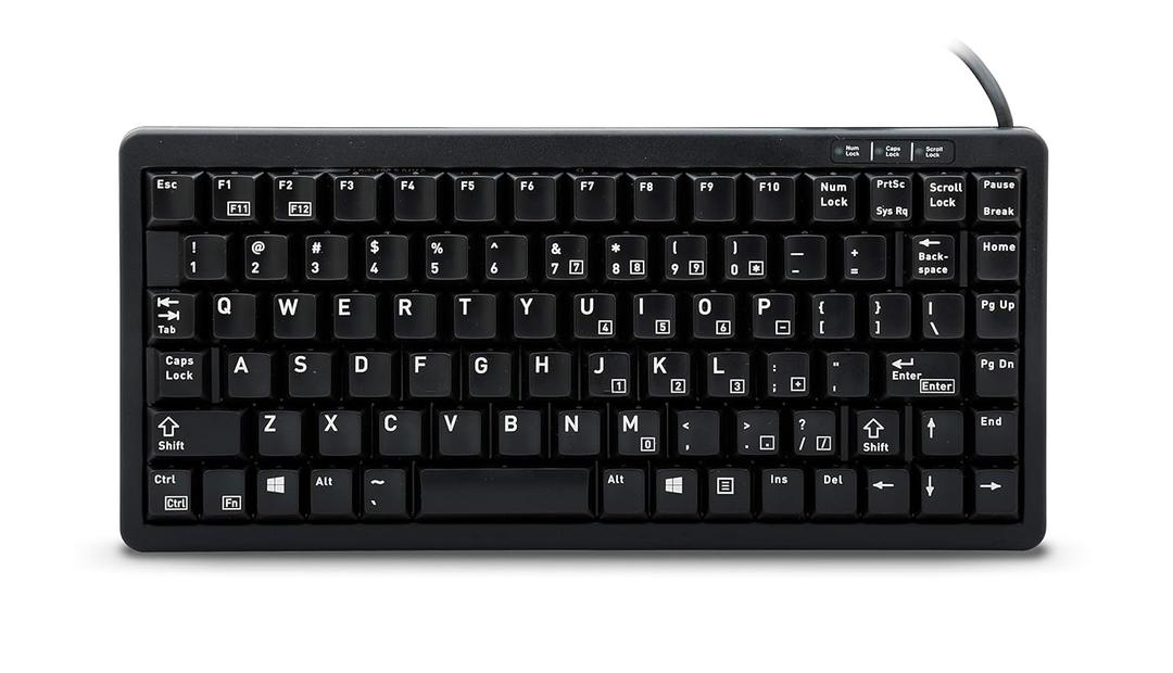 Cherry G84-4100LCAUS-2 Compact Wired Keyboard - PS/2, USB, Black