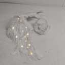 Angel Wings, Light Up Angel Wings and Halo with LED Lights, White Angel Wings Costume for Adult Women Kids Halloween Xmas (Large, Warm Color)