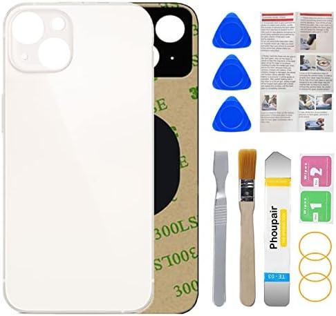 Phoupair OEM Rear Back Glass Replacement for iPhone 13 6.1 Inches with Professional Repair Tool Kit (Starlight)