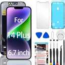 for iPhone 14 Plus Screen Replacement 6.7 inch, 3D Touch LCD Display Digitizer Assembly with Repair Tools (Model A2886, A2632, A2885, A2888, A2887)