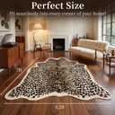 5.2ft x 7ft Leopard Rug Fluffy Animal Print Leopard Rug Cheetah Print Cheetah Print Carpet Faux Fur Hide Cowhide Skin Mat Area Carpet for Nursery Home Office Living Room Bedroom