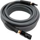 SYXQT Hybrid Air Hose 1/4-Inch x 50FT,Air Compressor Hose 300 PSI Heavy Duty, Lightweight, Kink Resistant, All-Weather Flexibility With 1/4-Inch Swivel Solid Aluminum Quick Coupler and Plug, Gray