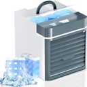 Portable Air Conditioners, Mini Air Cooler with 3 Speeds, Anti-leakage Water Personal Ice Air Conditioner for Room Desk Office Home Tent(W-01)