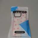 NITITOP Compatible with iPhone 14 Pro Max Case Cute Clear for Women Girls Pink Love Heart Pattern Ultra Slim with Bumper Protector Soft TPU Anti-Yellow Protective Cover - Pink Heart