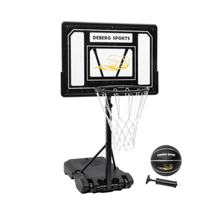 DEBERG Swimming Pool Basketball Hoop Set Height-Adjustable Portable Pool Basketball Hoop Poolside with Shatterproof Backboard and Stainless Steel Rim/Bracket, Includes a Ball and Air Pump