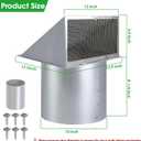 10 Inch Hooded Wall Vent with Screen and Damper,Outdoor Wall Exhaust Vent Cover Cap for Kitchen Range Hood HVAC Duct Dryer Ventilation&Outside Exterior Mount,Galvanized Steel,Gray