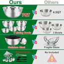 WEPSEN Mixing Bowls Set, 25PCS Stainless Steel Mixing Bowl with Lid Set, Large Nesting Bowls 7, 4.5, 3,2, 1.5QT, Measuring Cups and Spoons Baking Utensils Metal Bowl for Kitchen Prep