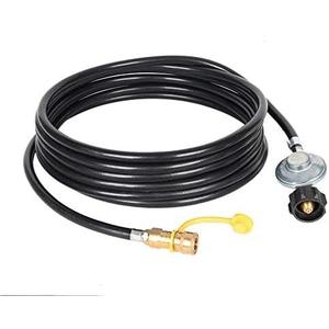 GGC 24 FT Propane Hose with Regulator -3/8 Quick Connect Disconnect Replacement for Indoor/Outdoor Heater, Type 1 Connection x Quick Connect Fittings