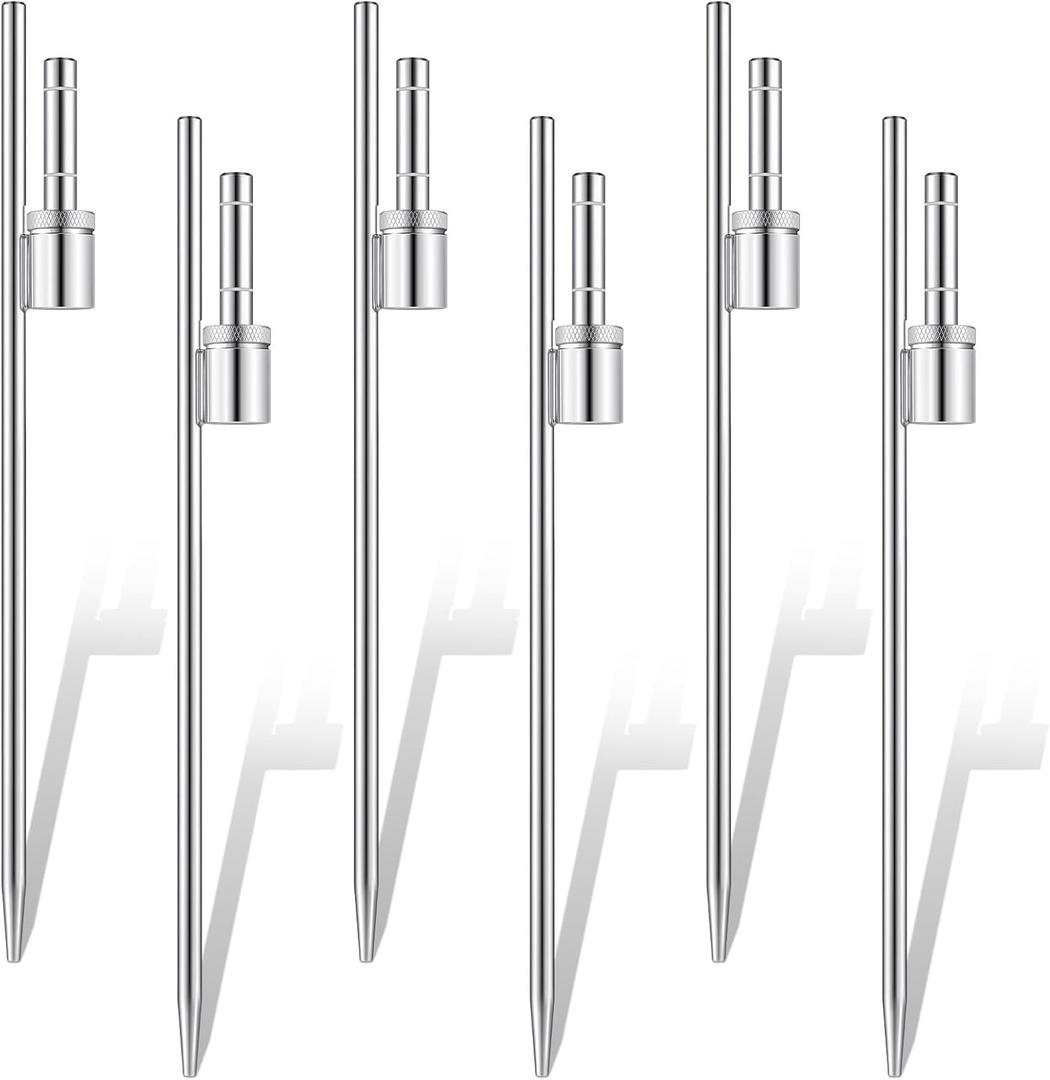 Pelopy 6 Pcs Feather Flag Ground Spike Ground Stake Flag Base Heavy Duty Flags Pole Holder for Outdoor Banner Stakes Fits Poles with 0.65 Inch Inner Diameter, Stake Only (20 Inch)