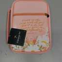 Christian Art Gifts Premium Vegan Leather Inspirational Bible Cover for Women: Trust in the Lord Encouraging Bible Verse, Easy Carry Zippered Case, Pen Loops, Pockets, Pink Multicolor Floral, Medium