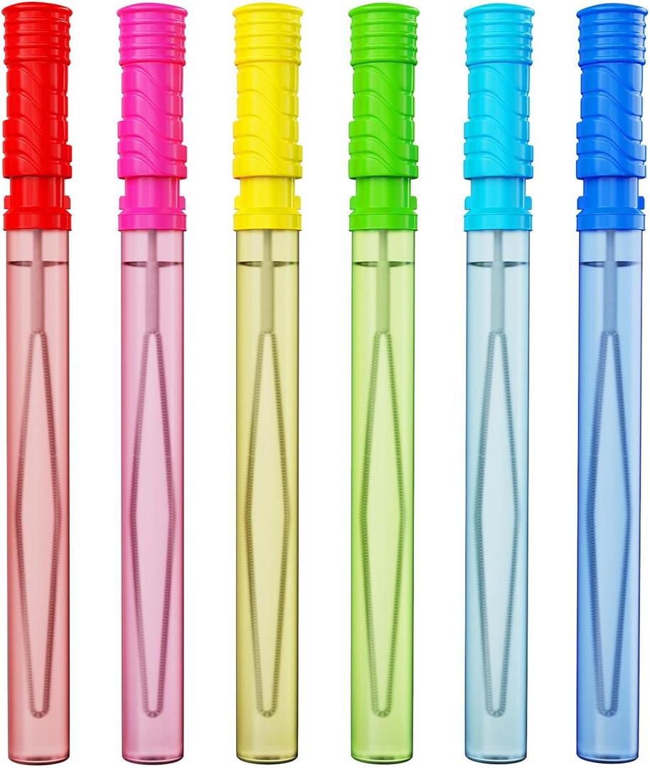 EagleStone 14.6" Giant Bubble Wands Bulk for Kids, 6 Pack Big Bubble Sticks with Refill Solution, Outdoor Summer Backyard Toddler Bubble Toys for Kids, Easter Basket Stuffers, Birthday Party Favors