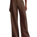 NIMIN Women Wide Leg Pants High Waisted Business Casual Work Trousers Dressy Pants with Pockets, Medium