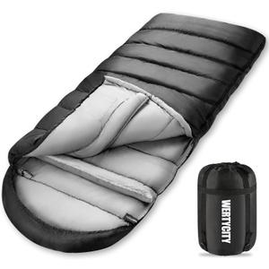 Sleeping Bags for Adults Cold Weather & Warm, Lightweight Compact Camping Backpacking Sleeping Bag for Kids Girls Boys with Compression Sack for Outdoor & Indoor, (Black)