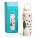 Paruu Portable Bottle Warmer for Travel, Easy-Clean Wide Mouth, Portable Milk Warmer with Fast Heating for Night Feeding, 7-Temp Control, Large 12oz Capacity, Christmas Limited Edition, Beige