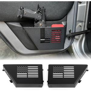 MAIKER Metal Rear Door Storage Box, Door Side Insert Organizer Box Pockets for 2007-2018 Jeep Wrangler JK 4 Door 2pcs(Black)