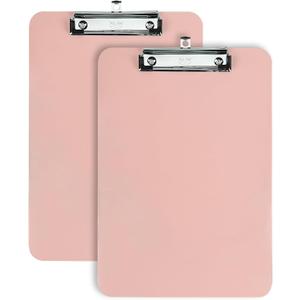 Mr. Pen Plastic Clipboard, 12.5" x 9", 2 Pack, Clipboard Plastic, Low Profile Metal Clip with Retractable Hanging Hole, Pastel Orange