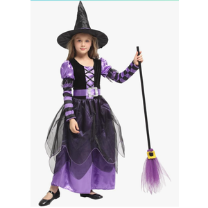 Narecte Halloween Witch Costume for Girls - Kids Halloween Costume Size 110-120 cm